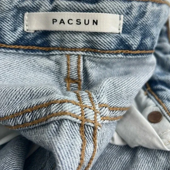 Pacific Sunwear Blue Boyfriend Jeans with Distressed Look - Picture 2 of 9